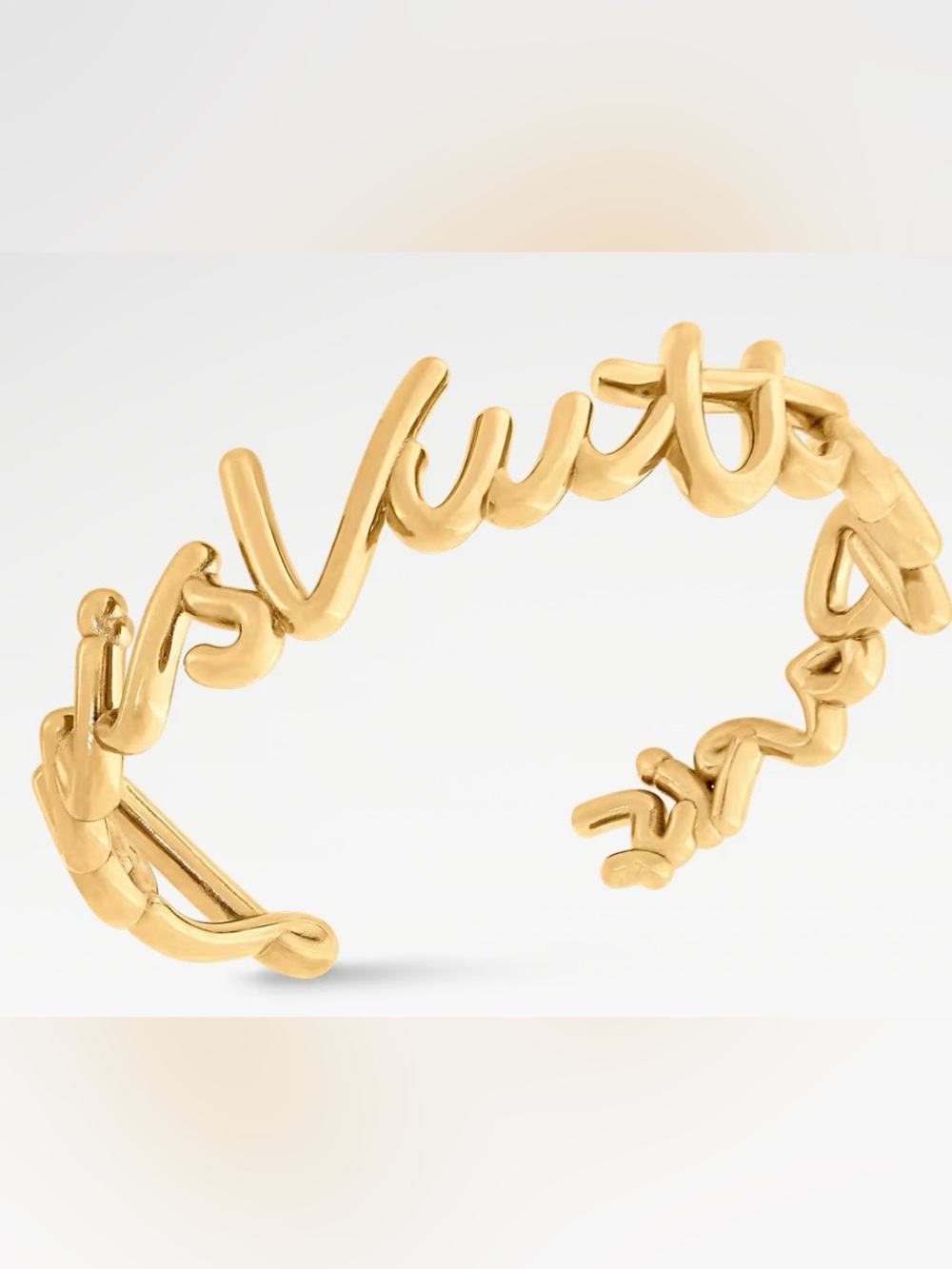 LV Gold Script Cuff Bracelet